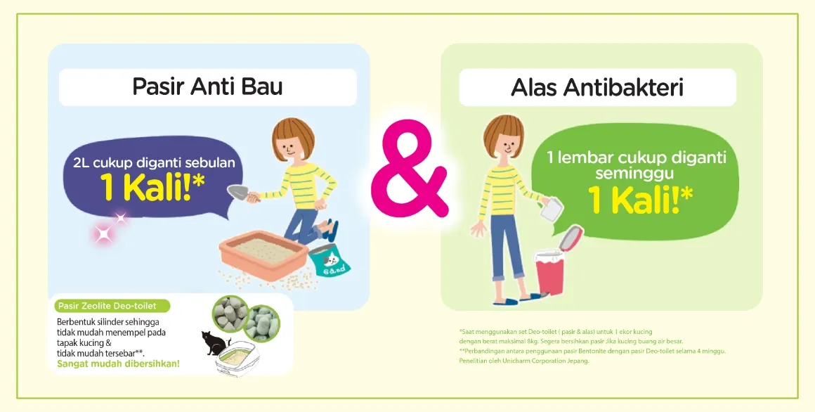 Deo toilet kucing mudah diganti