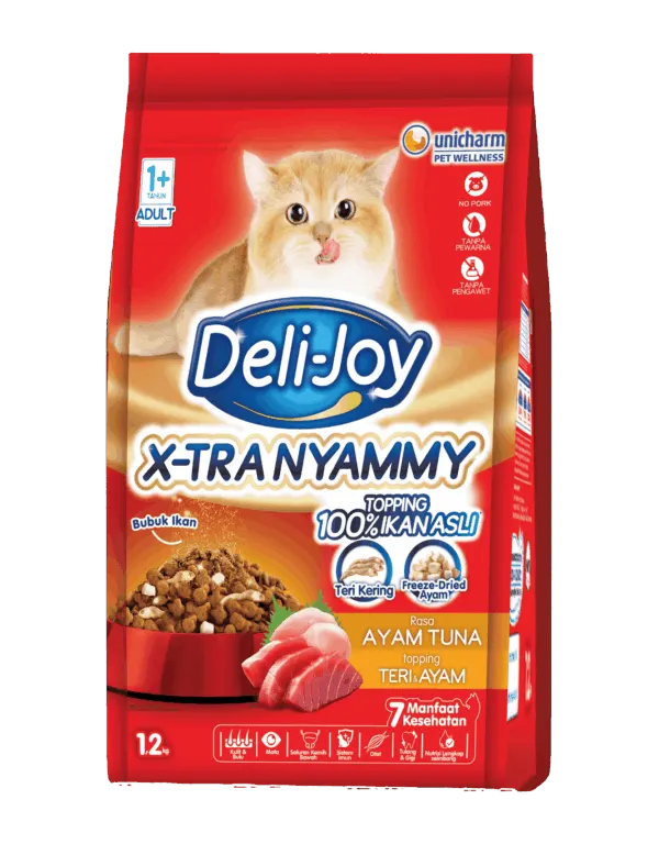 Deli-Joy Dry Adult Ayam Tuna Topping Teri & Ayam 1.2kg