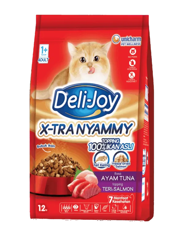 Deli-Joy Dry Adult Ayam Tuna Topping Teri & Salmon