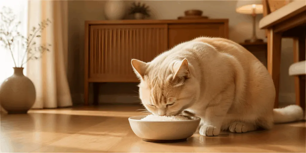 Kucing Makan Nasi
